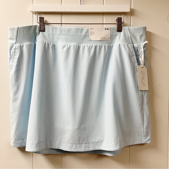 STYLUS Skort Light Blue Lightweight Athletic Skirt Size XXL Pockets Stretch NEW - Picture 1 of 8